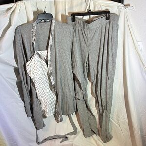 Motherhood Maternity Gray Lounge Set with Polka Dot Top XL